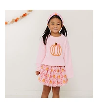 Sweet Wink Little and Big Girls Coquette Pumpkin Knit Sweater