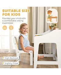 Qaba Kids Desk and Chair Set, Children Study Table with Chair,