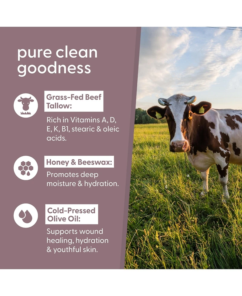 M3 Beef Tallow Balm, Unscented, 2oz