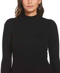Ella Rafaella Women's Mock Neck Long Sleeve Sweater Dress