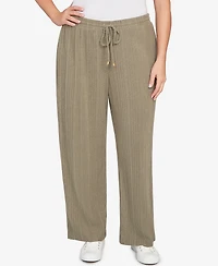 Hearts Of Palm Plus Solid Texture Hatchi Pants