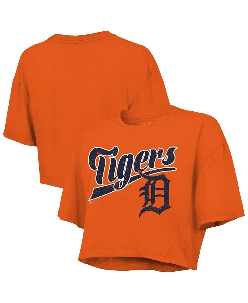 Majestic Women's Orange Detroit Tigers Boxy Crop T-Shirt