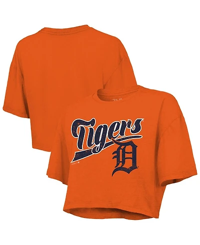 Majestic Women's Orange Detroit Tigers Boxy Crop T-Shirt