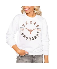 Gameday Couture Women's White Texas Longhorns Oversized Vintage Days Perfect Crew Sweatshirt