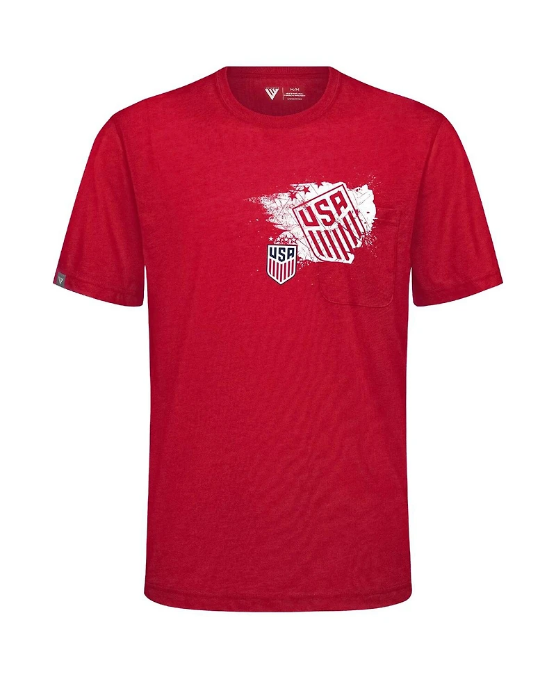 LevelWear Men's Red Uswnt Focal Blasted T-Shirt