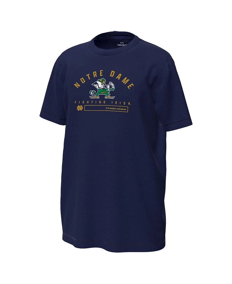 Under Armour Big Boys and Girls Navy Notre Dame Fighting Irish Inline Tech Stretch T-Shirt
