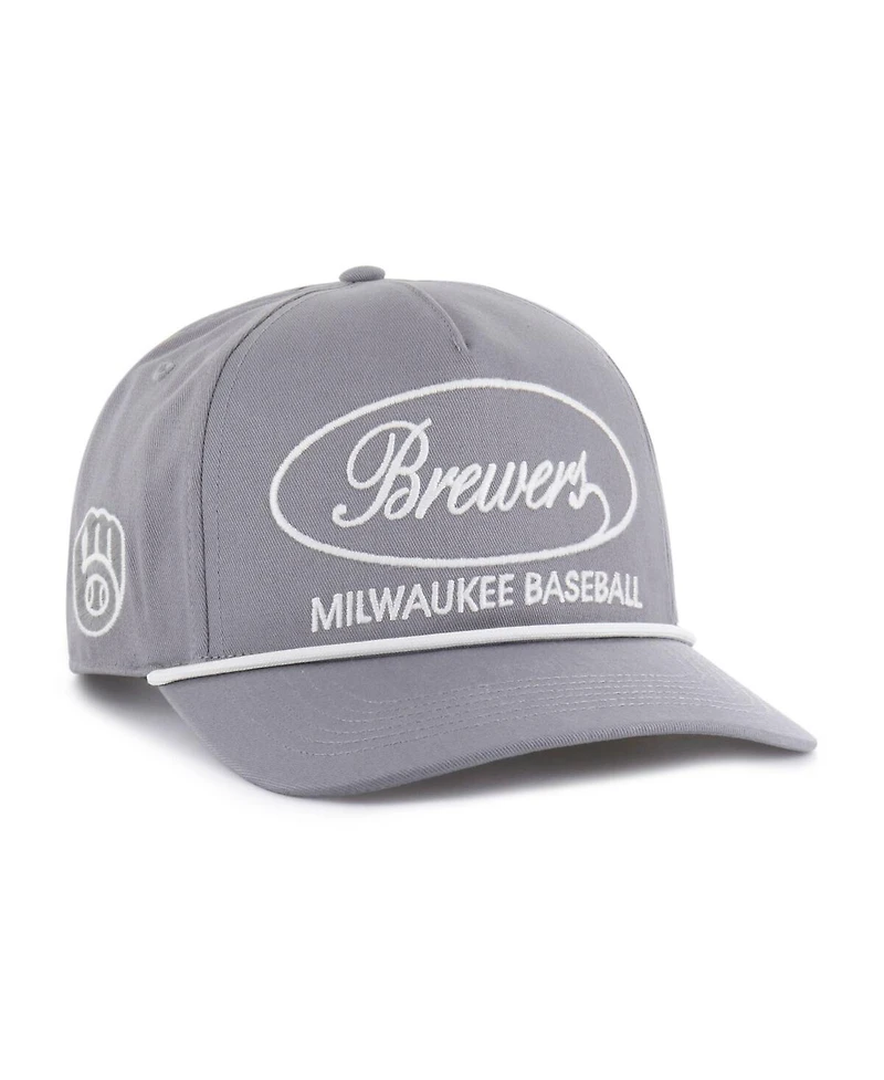 '47 Brand Men's Gray Milwaukee Brewers Foundational Hitch Adjustable Hat