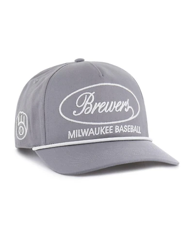 '47 Brand Men's Gray Milwaukee Brewers Foundational Hitch Adjustable Hat