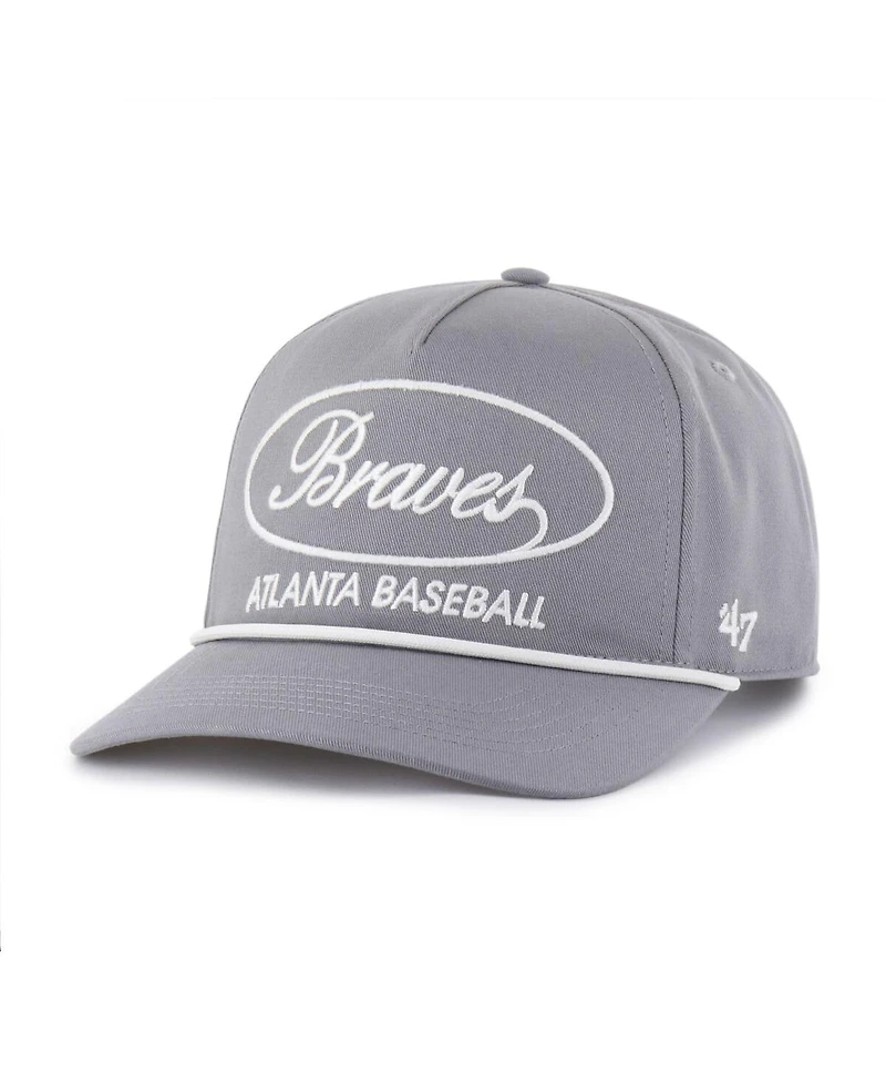 '47 Brand Men's Gray Atlanta Braves Foundational Hitch Adjustable Hat