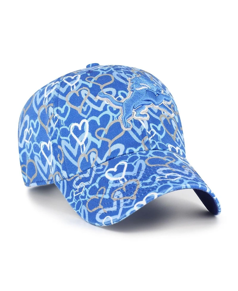 '47 Brand Big Girls Blue Detroit Lions Mural Clean Up Adjustable Hat