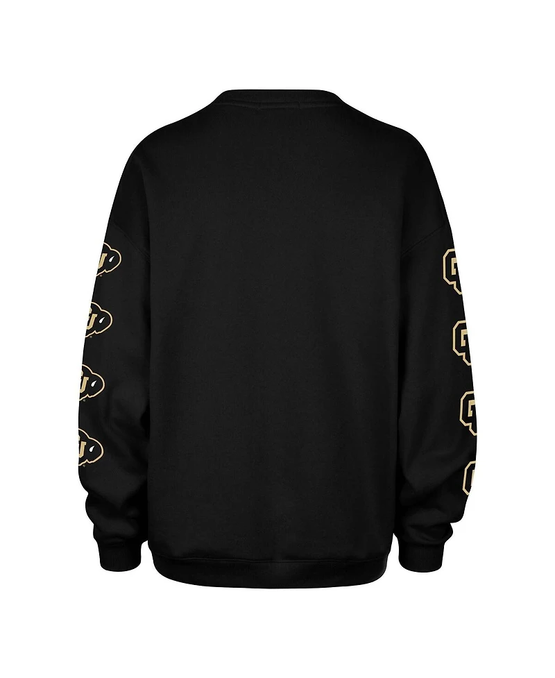 '47 Brand Women's Black Colorado Buffaloes Go Big Oversized Pullover Sweatshirt