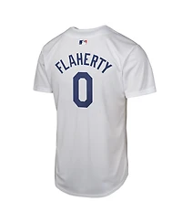 Nike Big Boys and Girls Jack Flaherty White Los Angeles Dodgers 2024 World Series Patch Home Game Player Jersey