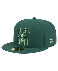 New Era Men's Hunter Green Milwaukee Bucks Deceptor 59FIFTY Fitted Hat