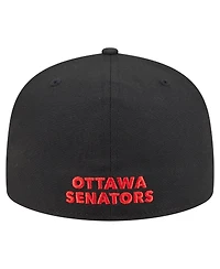 New Era Men's Black Ottawa Senators Deceptor 59FIFTY Fitted Hat