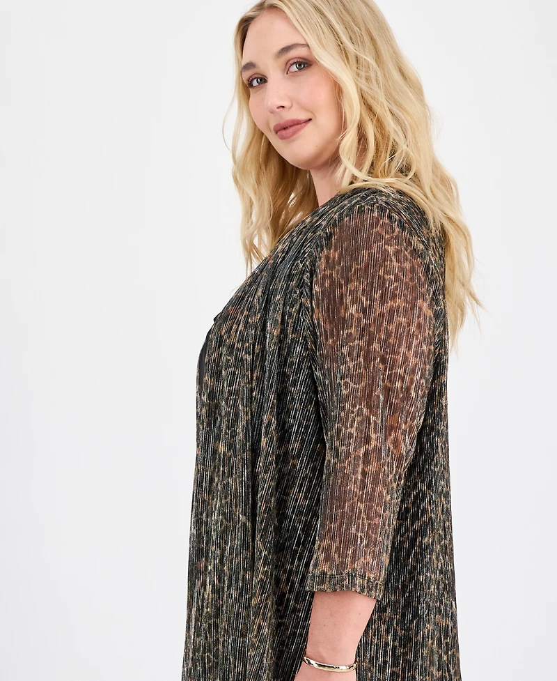 Connected Plus Pleated Jersey Jacket Dress