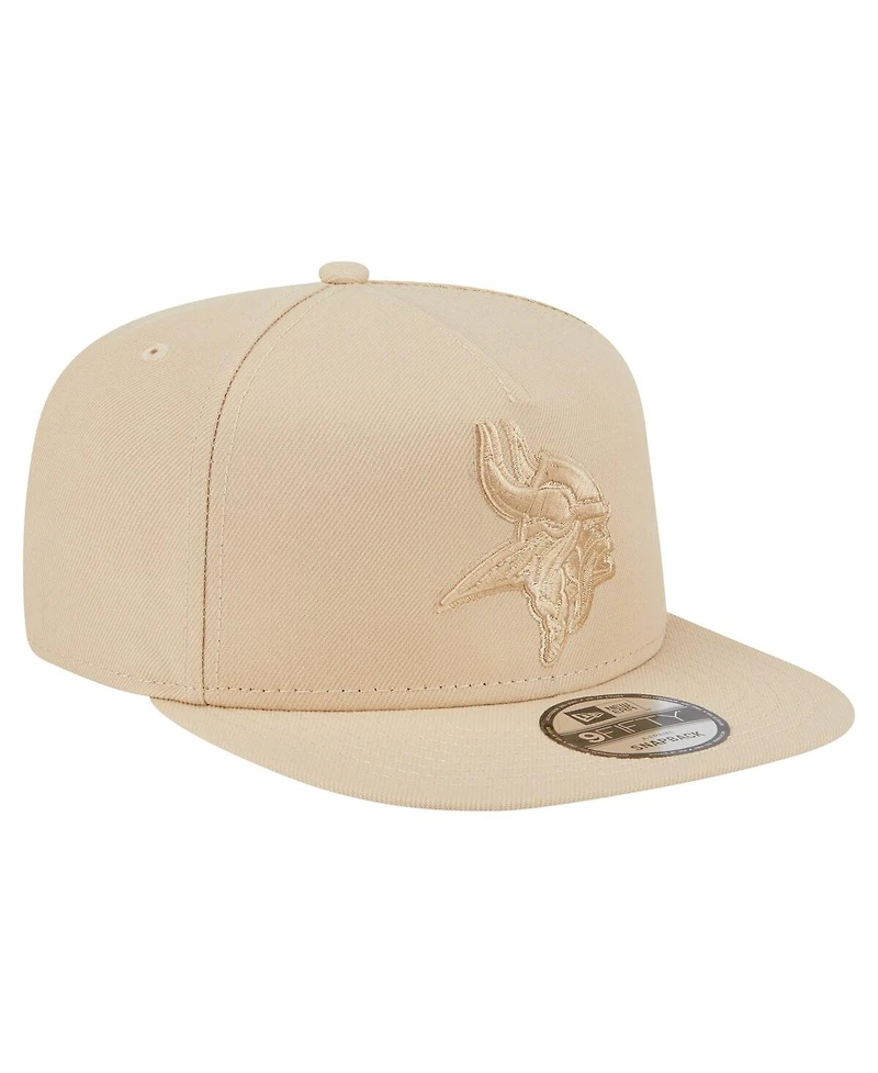New Era Men's Light Beige Minnesota Vikings Color Pack A-Frame 9FIFTY Snapback Hat