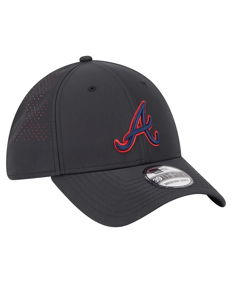 New Era Men's Black Atlanta Braves Night 39THIRTY Flex Hat