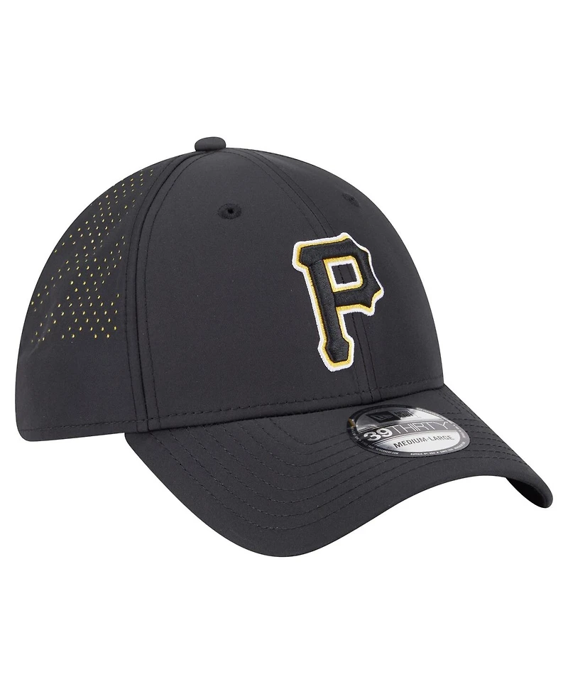 New Era Men's Black Pittsburgh Pirates Night 39THIRTY Flex Hat