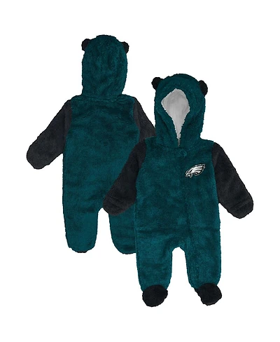 Outerstuff Baby Boys and Girls Midnight Green Philadelphia Eagles Stay Napping Fleece Bunting Full-Zip Sleeper