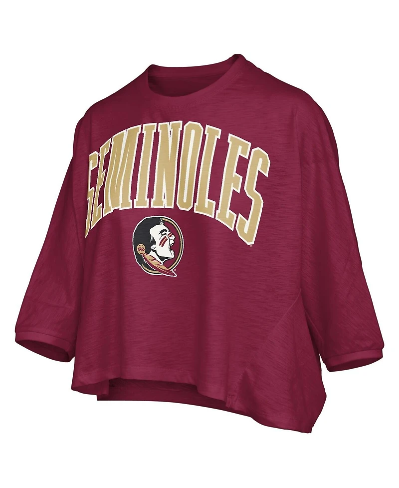 Pressbox Women's Garnet Florida State Seminoles Midi Arch Over Logo Oversized T-Shirt