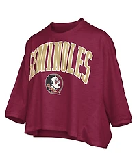 Pressbox Women's Garnet Florida State Seminoles Midi Arch Over Logo Oversized T-Shirt