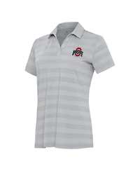 Antigua Women's Gray Ohio State Buckeyes Tunnel Polo Shirt