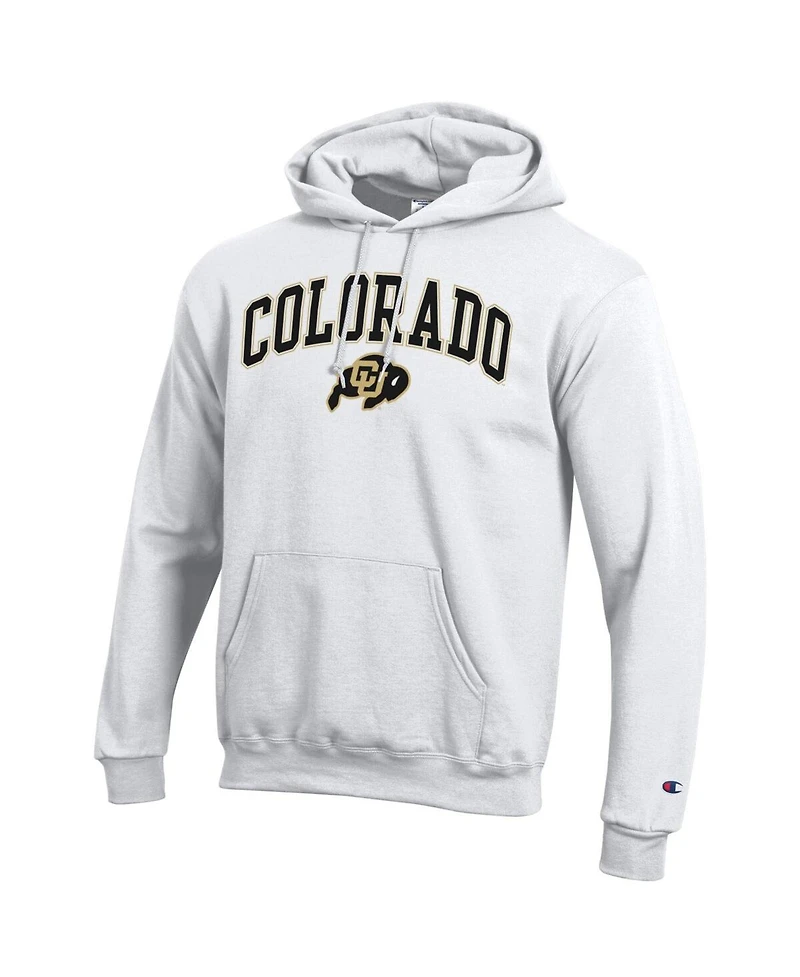 Champion Men's White Colorado Buffaloes Arch Over Logo Pullover Hoodie