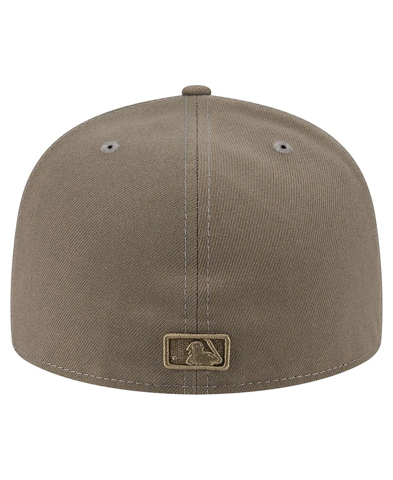 New Era Men's Olive Cleveland Guardians Color Pack A-Frame 59FIFTY Fitted Hat