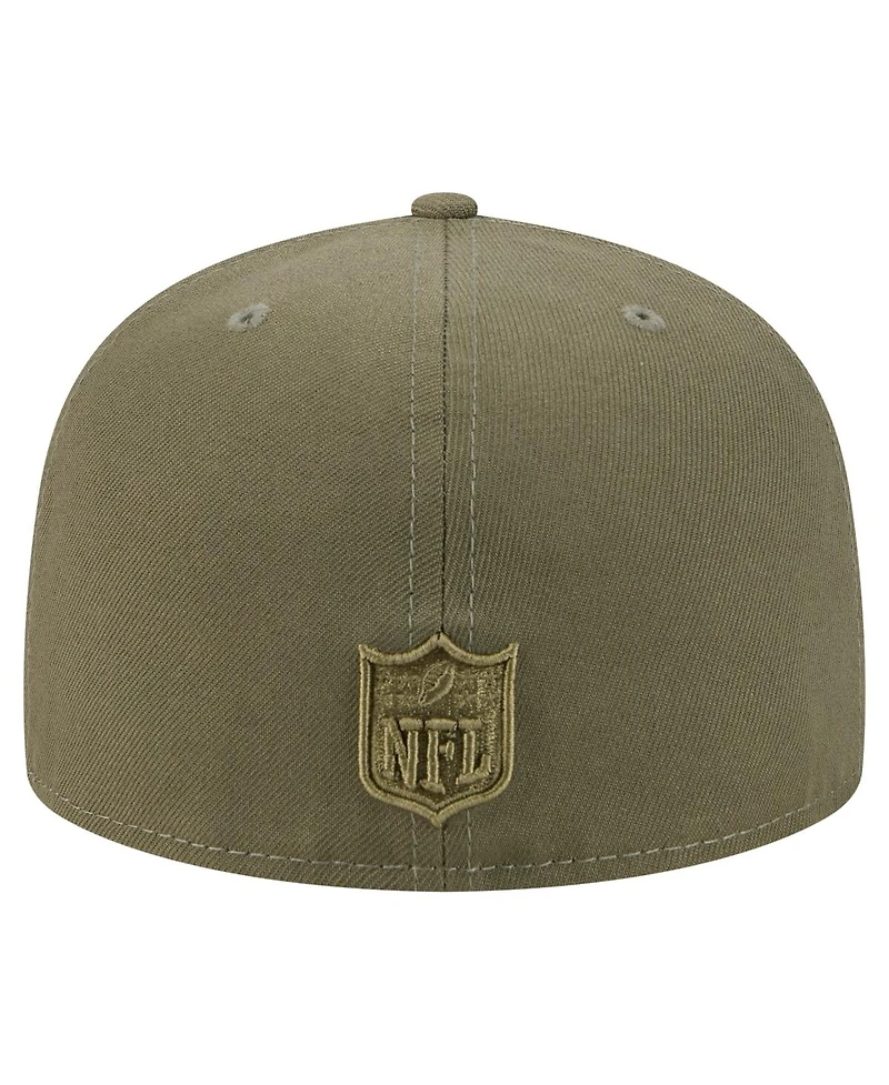 New Era Men's Olive Green Bay Packers Color Pack A-Frame 59FIFTY Fitted Hat