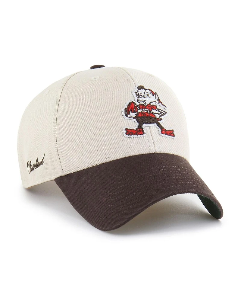 '47 Brand Men's Cream/Brown Cleveland Browns Fairfield Mvp Throwback Adjustable Hat