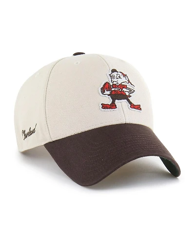 '47 Brand Men's Cream/Brown Cleveland Browns Fairfield Mvp Throwback Adjustable Hat