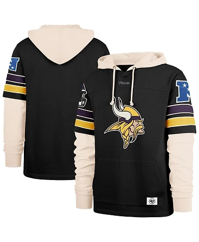 '47 Brand Men's Black Minnesota Vikings Split Zone Cornerback Duo Hoodie
