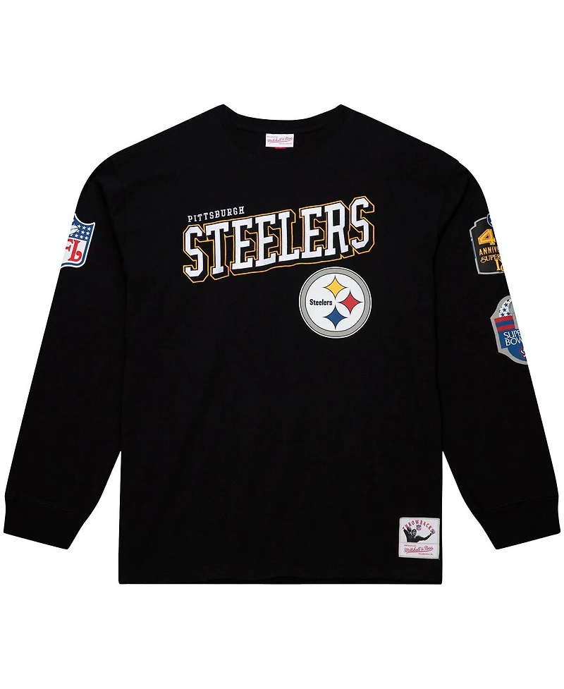 Mitchell & Ness Men's Black Pittsburgh Steelers Training Camp Vintage Logos Long Sleeve T-Shirt