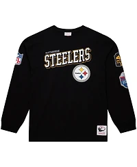 Mitchell & Ness Men's Black Pittsburgh Steelers Training Camp Vintage Logos Long Sleeve T-Shirt