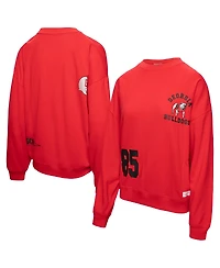 Mitchell Ness Women's Red Georgia Bulldogs Multi-Hit Crewneck Pullover Sweatshirt