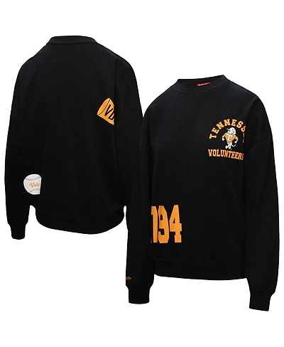 Mitchell Ness Women's Black Tennessee Volunteers Multi-Hit Crewneck Pullover Sweatshirt