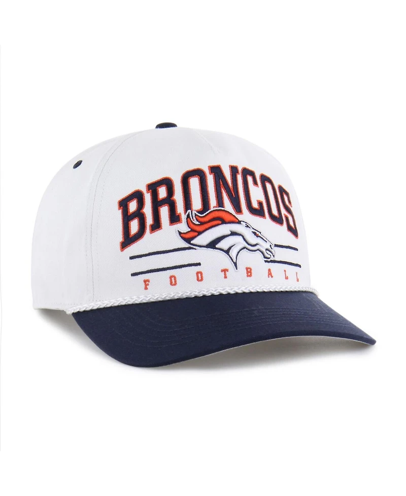 '47 Brand Men's White/Navy Denver Broncos Roscoe Two-Toned Hitch Adjustable Hat