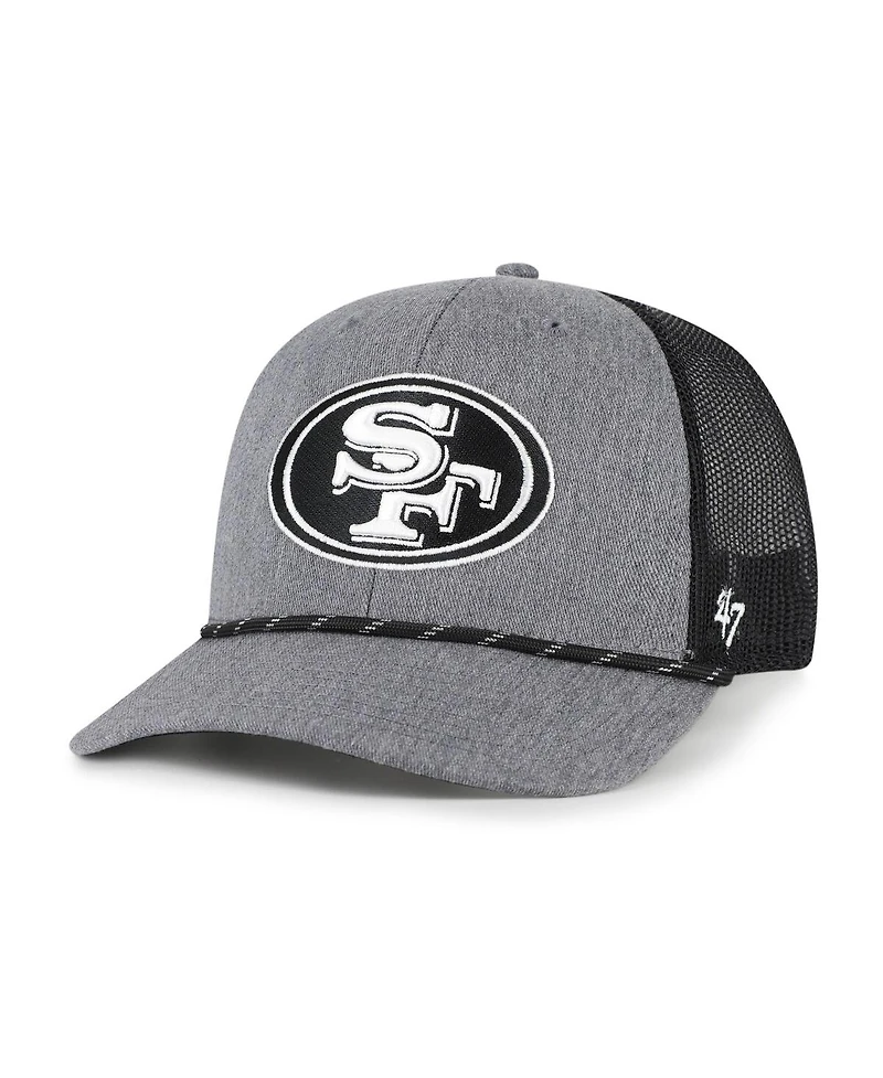 '47 Brand Men's Heather Charcoal San Francisco 49ers Carbon Rope Trucker Adjustable Hat