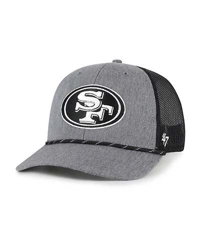 '47 Brand Men's Heather Charcoal San Francisco 49ers Carbon Rope Trucker Adjustable Hat