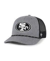 '47 Brand Men's Heather Charcoal San Francisco 49ers Carbon Rope Trucker Adjustable Hat