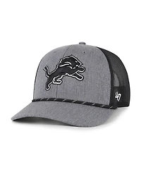 '47 Brand Men's Heather Charcoal Detroit Lions Carbon Rope Trucker Adjustable Hat