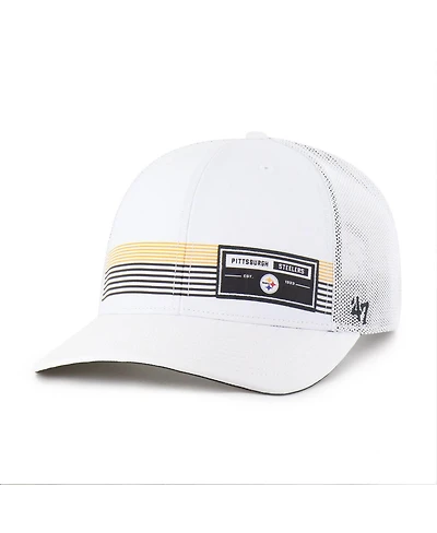 '47 Brand Men's White Pittsburgh Steelers Rangefinder Trucker Adjustable Hat