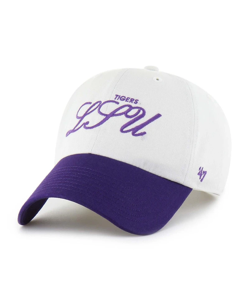 '47 Brand Men's White Lsu Tigers Contemporary Basics Foundation Clean Up Adjustable Hat
