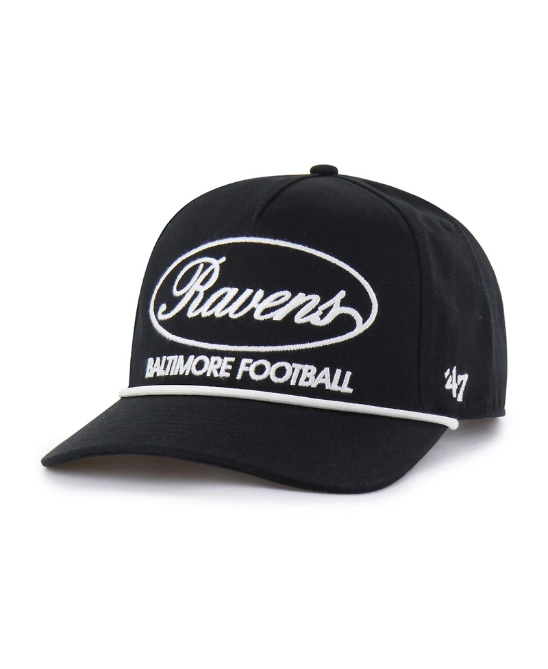 '47 Brand Men's Black Baltimore Ravens Foundational Hitch Adjustable Hat