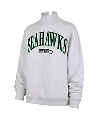 '47 Brand Women's Heather Gray Seattle Seahawks Vantage Mock Neck Pullover Sweatshirt