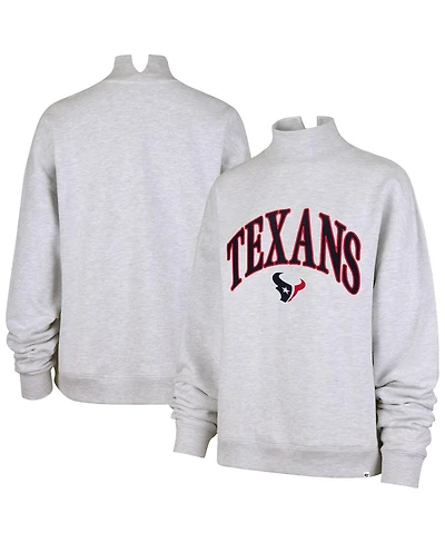'47 Brand Women's Heather Gray Houston Texans Vantage Mock Neck Pullover Sweatshirt