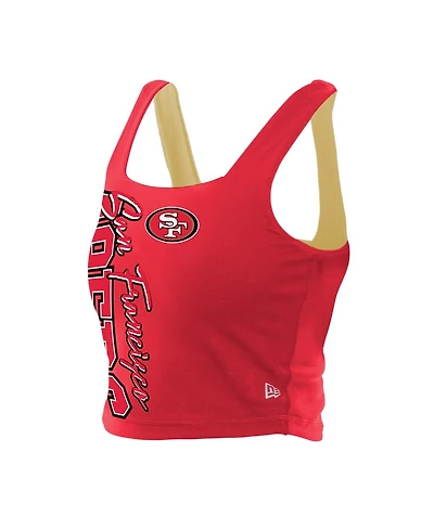 New Era Women's Scarlet/Black San Francisco 49ers Reversible Cropped Sport Classics Tank Top