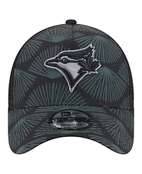 New Era Men's Black Toronto Blue Jays 9FORTY A-Frame Trucker Adjustable Hat
