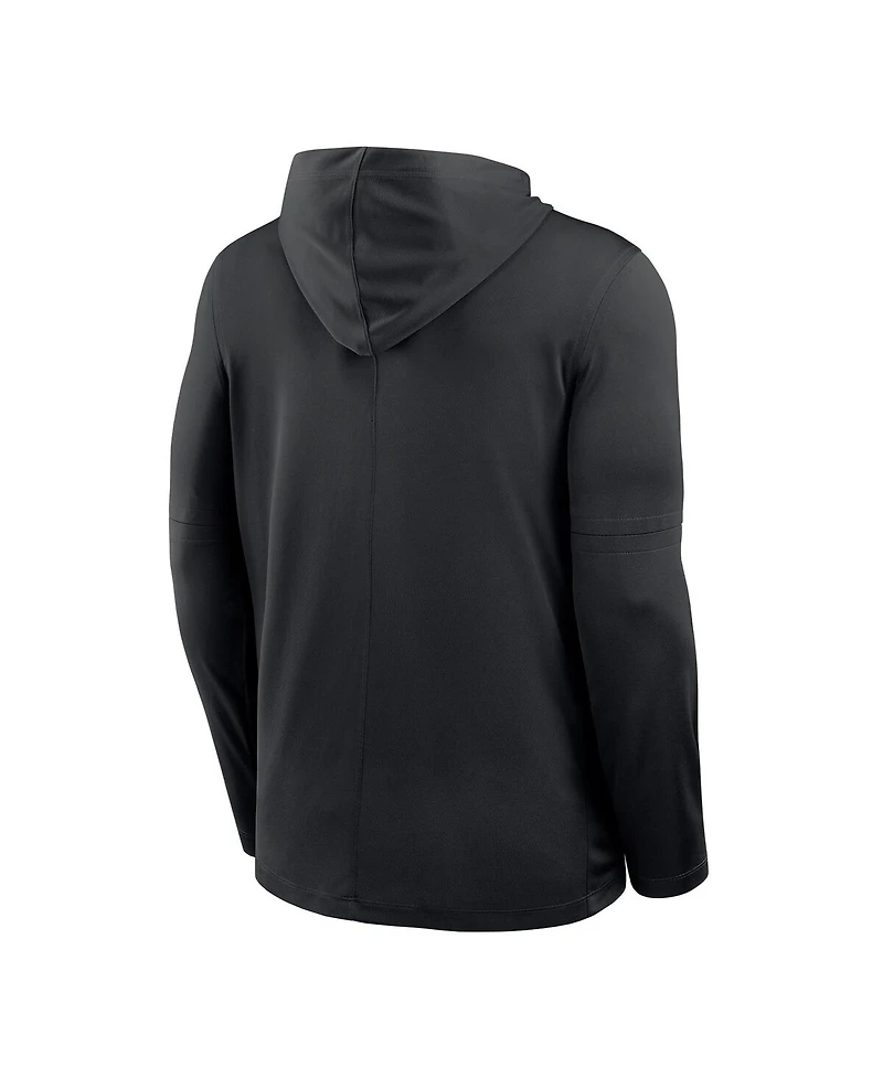 Nike Men's Black Purdue Boilermakers 2025 Sideline Dri-fit Long Sleeve Hoodie T-Shirt