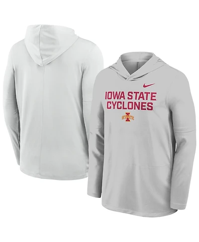 Nike Men's Gray Iowa State Cyclones 2025 Sideline Dri-fit Long Sleeve Hoodie T-Shirt